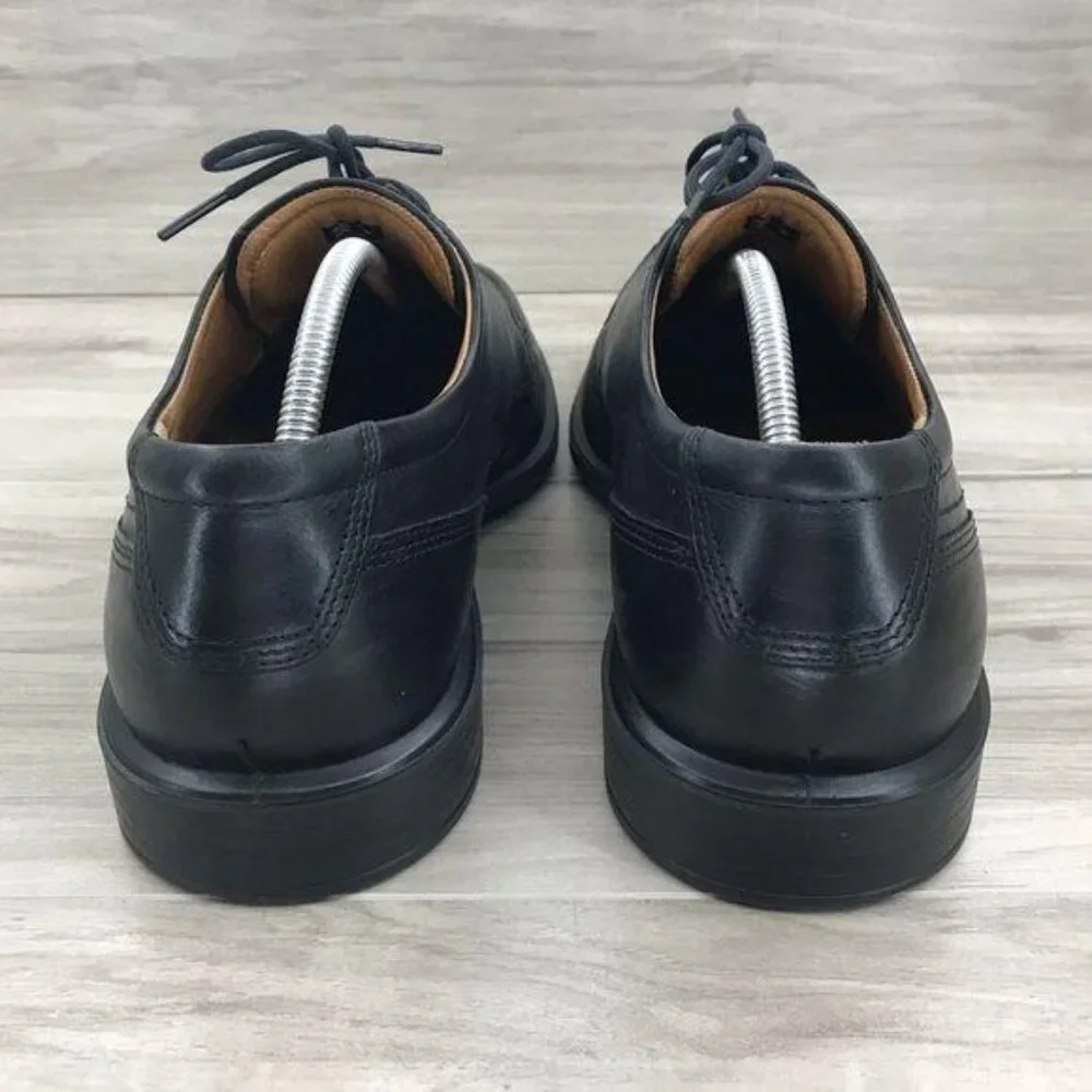 Ecco Derby Oxfords Men's EU 45 Black Leather Lace Up Dress Shoes